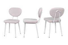 Vilinze Deniz Metal Beyaz Ayak Sigma Sandalye Beyaz