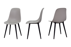 Eames Sandalye Payas Metal Ayak Mutfak Bahçe Balkon Bistro ve Cafe Masa Takımı 70x70 Cm Gri - Siyah/Ceviz