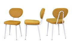 Vilinze Deniz Metal Beyaz Ayak Sigma Sandalye Sarı