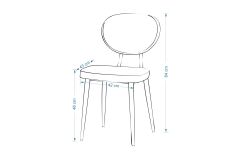 Vilinze Deniz Metal Beyaz Ayak Sigma Sandalye Sarı