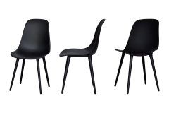 Eames Sandalye Payas Metal Ayak Mutfak Bahçe Balkon Bistro ve Cafe Masa Takımı 70x70 Cm Siyah - Siyah/Ceviz