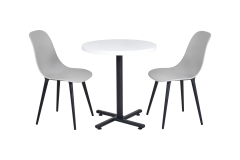Eames Sandalye Payas Metal Ayak Mutfak Bahçe Balkon Bistro ve Cafe Masa Takımı 70x70 Cm Gri - Siyah/Beyaz