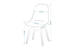 Eames Sandalye Payas Metal Ayak Mutfak Bahçe Balkon Bistro ve Cafe Masa Takımı 70x70 Cm Gri - Siyah/Beyaz
