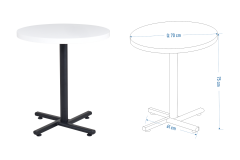 Eames Sandalye Payas Metal Ayak Mutfak Bahçe Balkon Bistro ve Cafe Masa Takımı 70x70 Cm Gri - Siyah/Beyaz