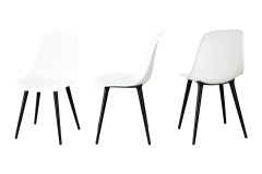 Eames Sandalye Payas Metal Ayak Mutfak Bahçe Balkon Bistro ve Cafe Masa Takımı 70x70 Cm Beyaz - Siyah/Beyaz