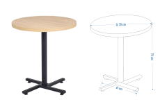 Eames Sandalye Payas Metal Ayak Mutfak Bahçe Balkon Bistro ve Cafe Masa Takımı 70x70 Cm Beyaz - Siyah/Naturel