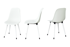 Eames Sandalye Payas Metal Ayak Mutfak Bahçe Balkon Bistro ve Cafe Masa Takımı 70x70 Cm Beyaz - Beyaz/Beyaz