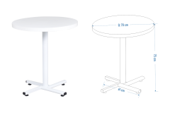 Eames Sandalye Payas Metal Ayak Mutfak Bahçe Balkon Bistro ve Cafe Masa Takımı 70x70 Cm Beyaz - Beyaz/Beyaz