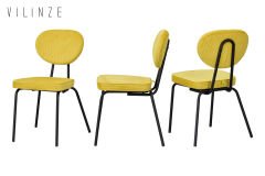 Vilinze Damla Sevilla Metal Sandalye Siyah - Sarı